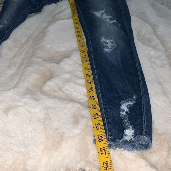 Indigo Rein Destructed Skinny Jeans Size 5 Juniors - Picture 11 of 11